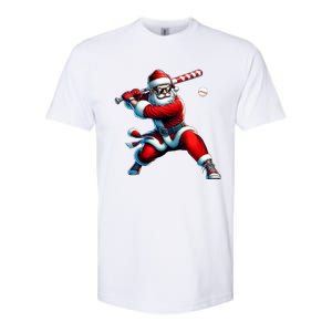 Santa Playing Baseball Christmas Baseball Player Softstyle CVC T-Shirt