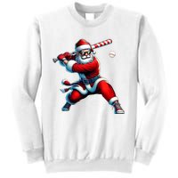 Santa Playing Baseball Christmas Baseball Player Sweatshirt