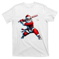 Santa Playing Baseball Christmas Baseball Player T-Shirt