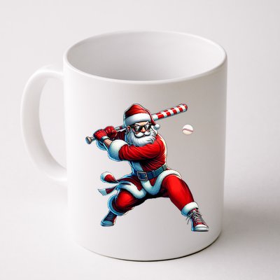 Santa Playing Baseball Christmas Baseball Player Mug