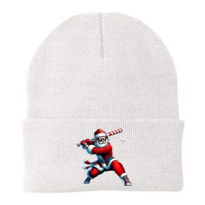 Santa Playing Baseball Christmas Baseball Player Knit Cap Winter Beanie