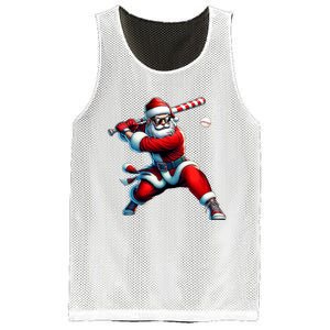 Santa Playing Baseball Christmas Baseball Player Mesh Reversible Basketball Jersey Tank