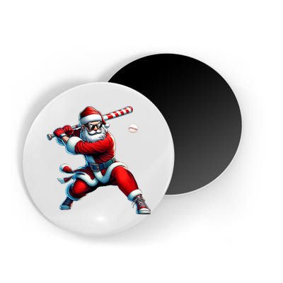 Santa Playing Baseball Christmas Baseball Player Magnet