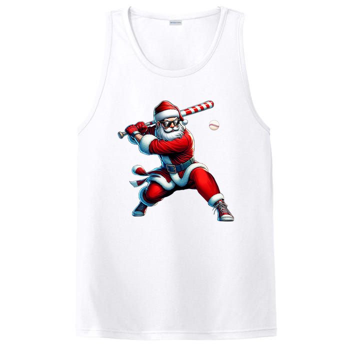 Santa Playing Baseball Christmas Baseball Player PosiCharge Competitor Tank