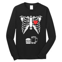 Skeleton Pregnancy Burger Beer Xray Halloween Soon Dad Long Sleeve Shirt