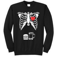 Skeleton Pregnancy Burger Beer Xray Halloween Soon Dad Sweatshirt