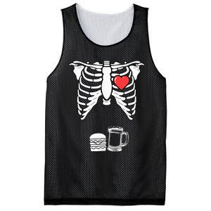 Skeleton Pregnancy Burger Beer Xray Halloween Soon Dad Mesh Reversible Basketball Jersey Tank