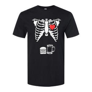 Skeleton Pregnancy Burger Beer Xray Halloween Soon Dad Softstyle® CVC T-Shirt