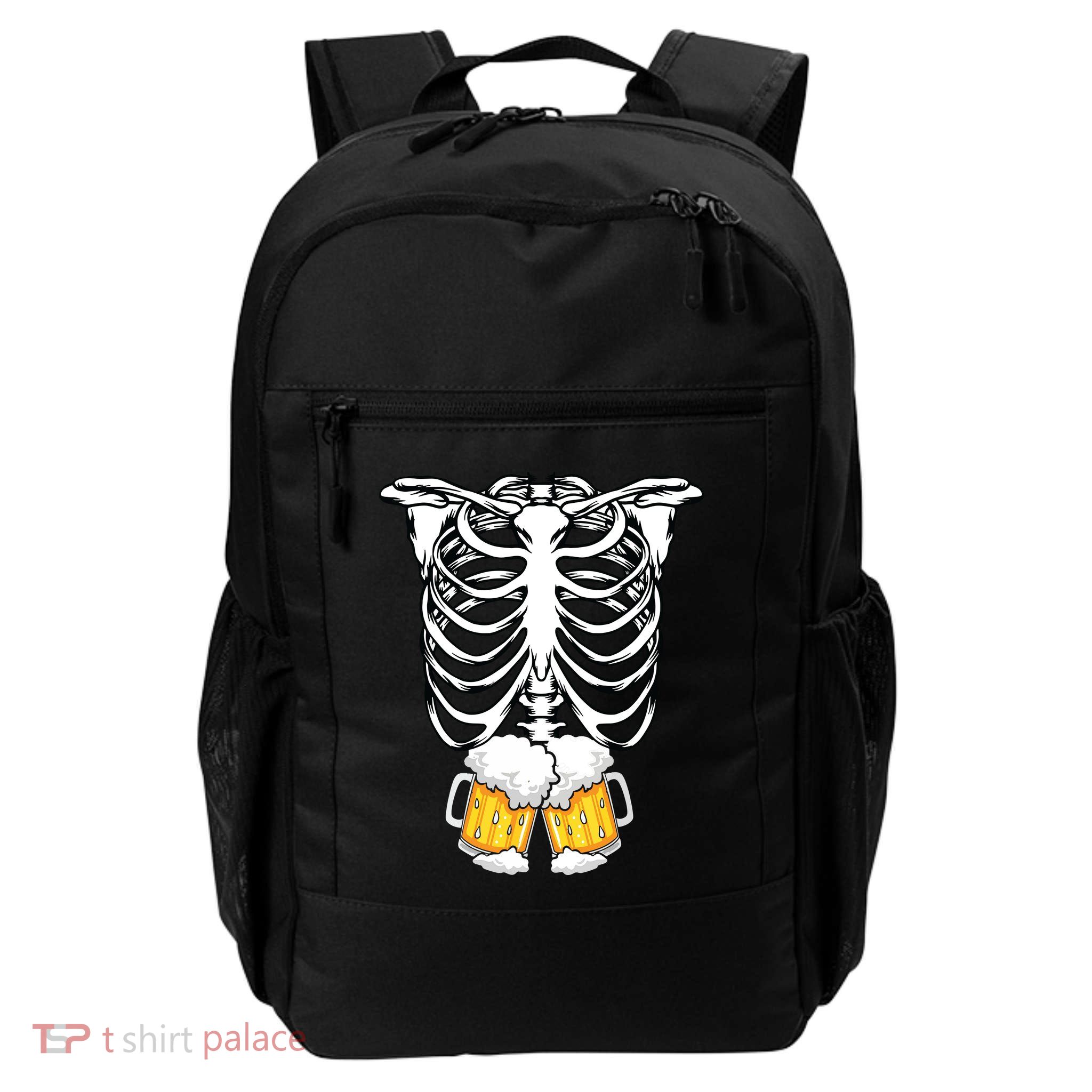 Skeleton Pregnancy Belly Of Beer Xray Halloween Costume Daily Commute Backpack