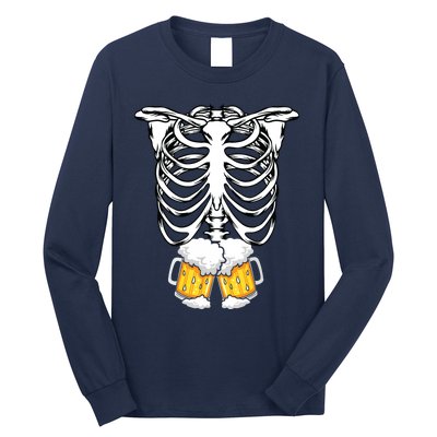 Skeleton Pregnancy Belly Of Beer Xray Halloween Costume Long Sleeve Shirt