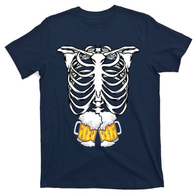 Skeleton Pregnancy Belly Of Beer Xray Halloween Costume T-Shirt