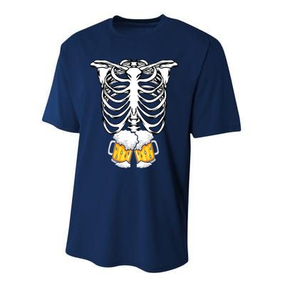 Skeleton Pregnancy Belly Of Beer Xray Halloween Costume Performance Sprint T-Shirt