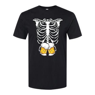 Skeleton Pregnancy Belly Of Beer Xray Halloween Costume Softstyle CVC T-Shirt