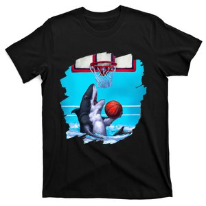 Shark Playing Basketball Funny Sharks Basketball T-Shirt