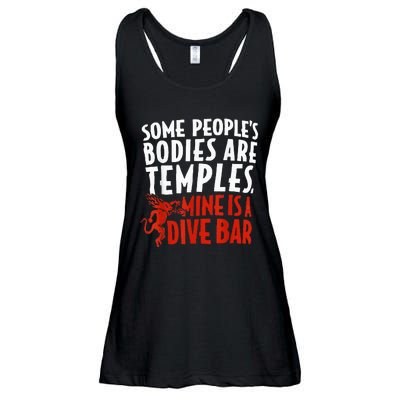 Some People's Bodies Are Temples Mine Is A Dive Bar Ladies Essential Flowy Tank