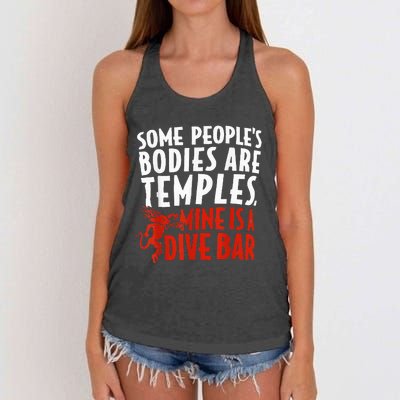 Some People's Bodies Are Temples Mine Is A Dive Bar Women's Knotted Racerback Tank