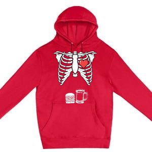 Skeleton Pregnancy Burger Beer Xray Halloween Soon Dad Premium Pullover Hoodie