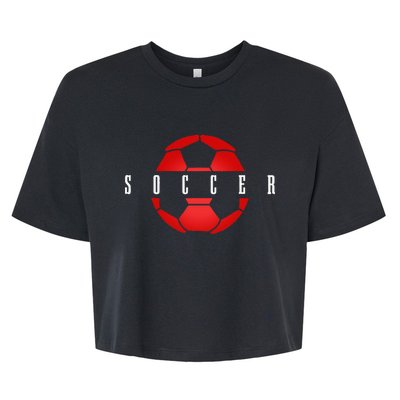 Soccer Player Ball Soccer Bella+Canvas Jersey Crop Tee