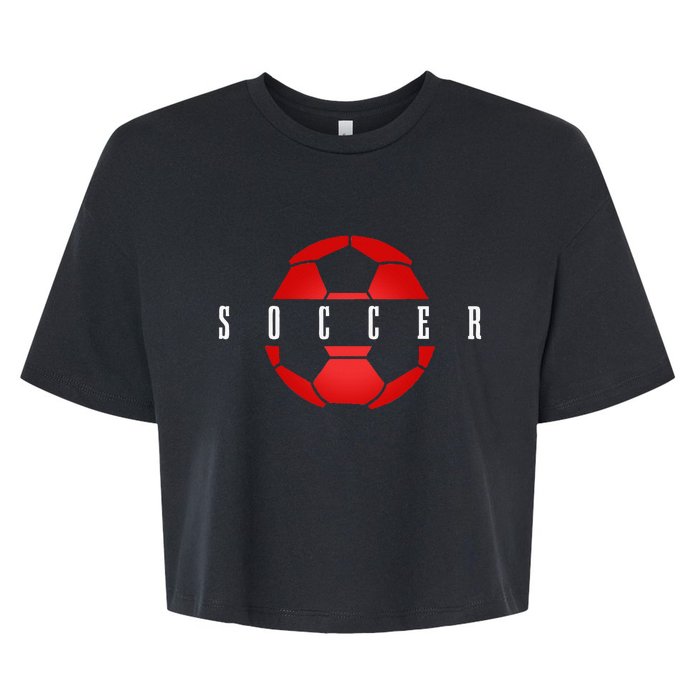 Soccer Player Ball Soccer Bella+Canvas Jersey Crop Tee