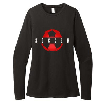 Soccer Player Ball Soccer Womens CVC Long Sleeve Shirt