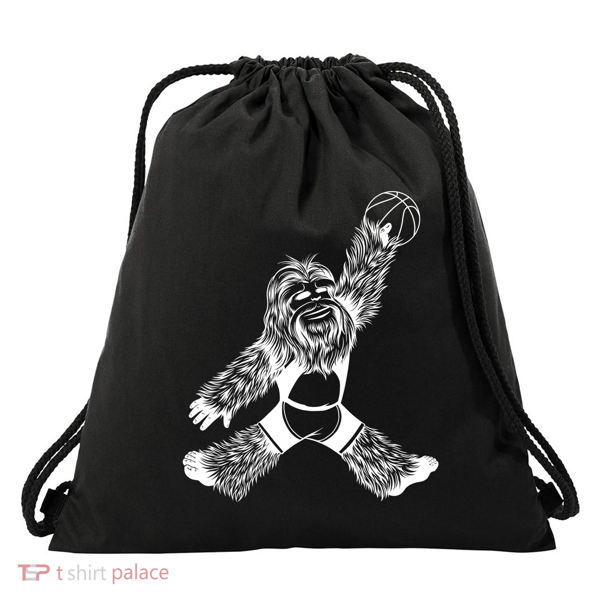 Sasquatch Playing Baseball Drawstring Bag