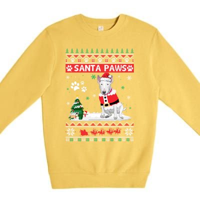 Santa Paws Bull Terrier Merry Christmas Dog Funny Xmas Gift Premium Crewneck Sweatshirt