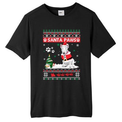 Santa Paws Bull Terrier Merry Christmas Dog Funny Xmas Gift Tall Fusion ChromaSoft Performance T-Shirt