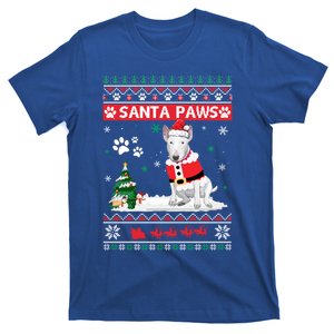 Santa Paws Bull Terrier Merry Christmas Dog Funny Xmas Gift T-Shirt