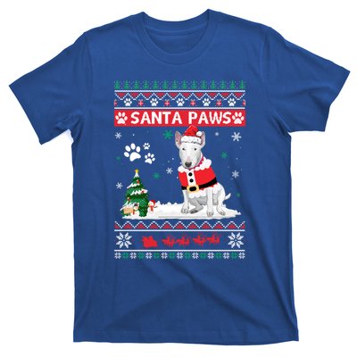 Santa Paws Bull Terrier Merry Christmas Dog Funny Xmas Gift T-Shirt