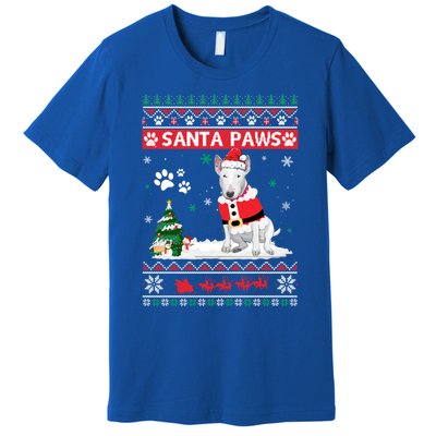 Santa Paws Bull Terrier Merry Christmas Dog Funny Xmas Gift Premium T-Shirt