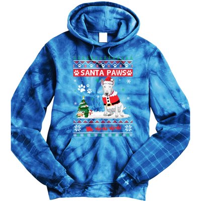 Santa Paws Bull Terrier Merry Christmas Dog Funny Xmas Gift Tie Dye Hoodie