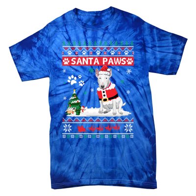 Santa Paws Bull Terrier Merry Christmas Dog Funny Xmas Gift Tie-Dye T-Shirt