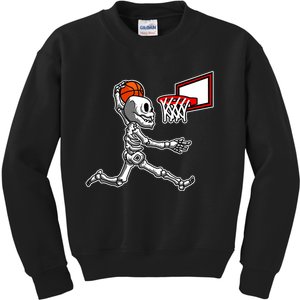 Skeleton Playing Basketball Dunk Halloween Costume Boy Kids Sweatshirt