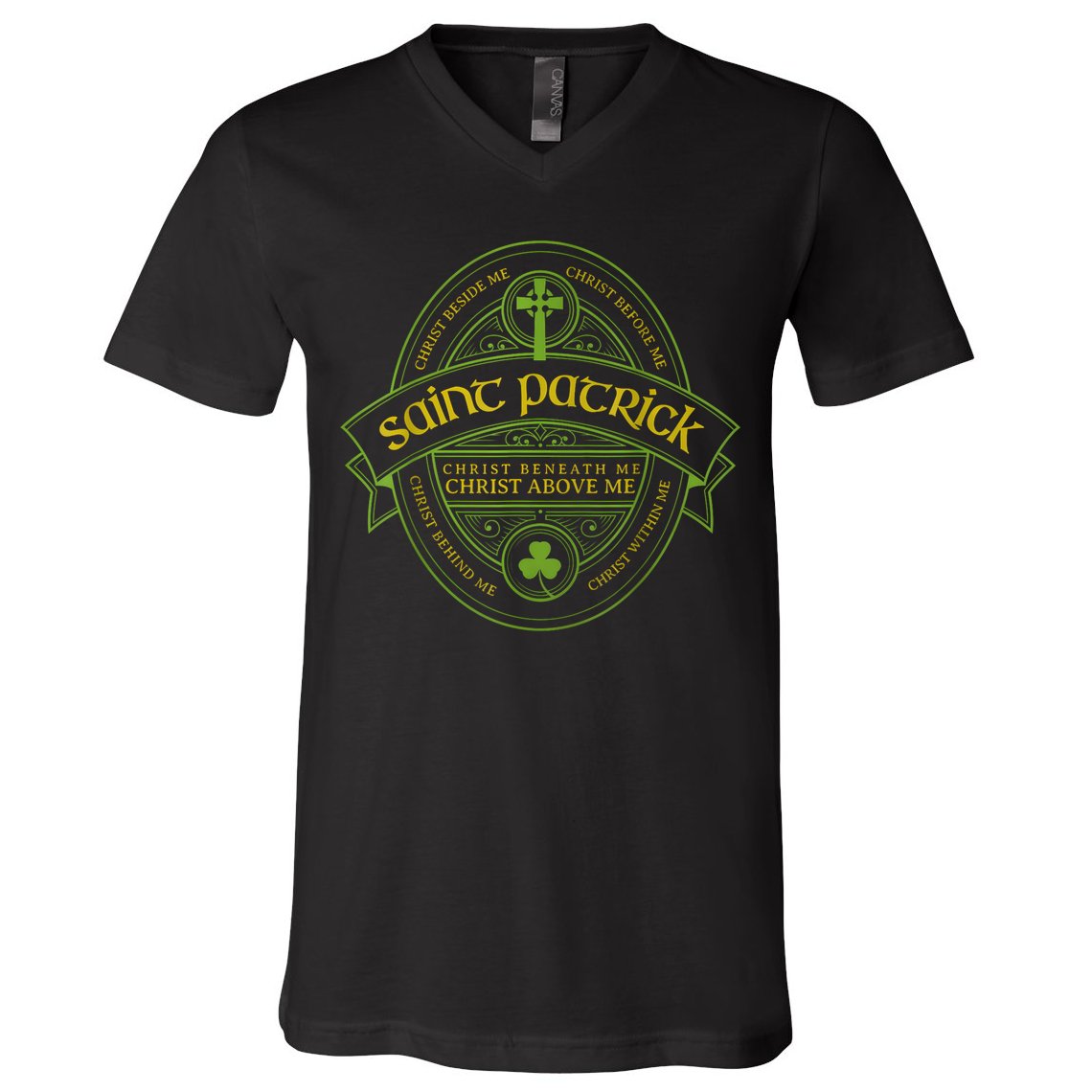 St Patrick Breastplate Prayer Catholic Saint Patricks Day V-Neck T-Shirt