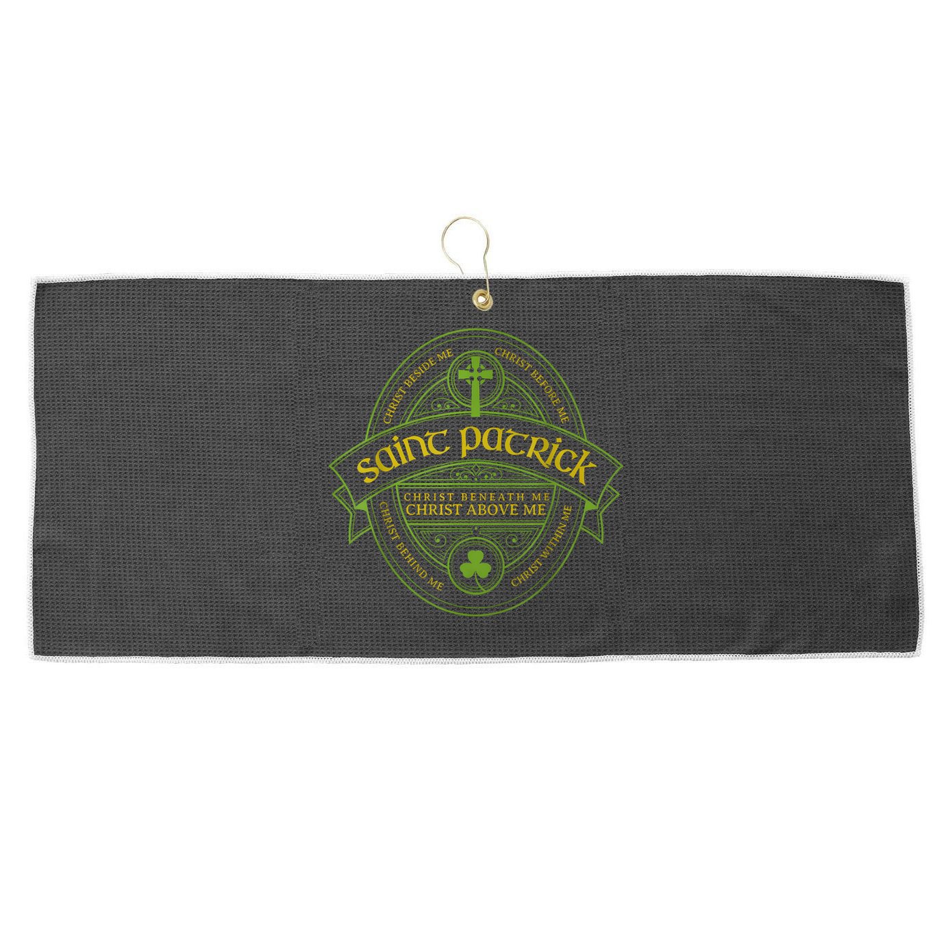 St Patrick Breastplate Prayer Catholic Saint Patricks Day Large Microfiber Waffle Golf Towel
