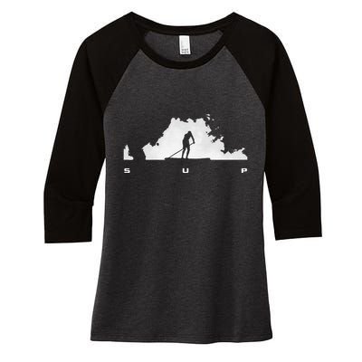 Sup Paddle Board Apparel Paddle Boarding Women's Tri-Blend 3/4-Sleeve Raglan Shirt