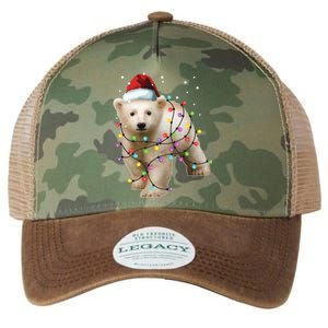 Santa Polar Bear Christmas Bear Lover Cool Gift Legacy Tie Dye Trucker Hat