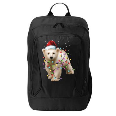 Santa Polar Bear Christmas Bear Lover Cool Gift City Backpack