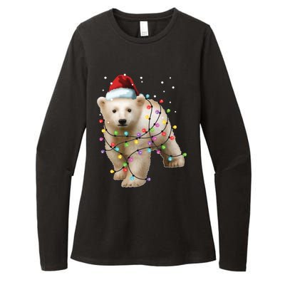 Santa Polar Bear Christmas Bear Lover Cool Gift Womens CVC Long Sleeve Shirt