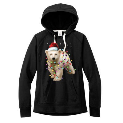 Santa Polar Bear Christmas Bear Lover Cool Gift Women's Fleece Hoodie