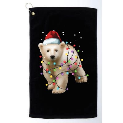 Santa Polar Bear Christmas Bear Lover Cool Gift Platinum Collection Golf Towel