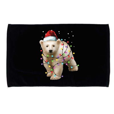 Santa Polar Bear Christmas Bear Lover Cool Gift Microfiber Hand Towel