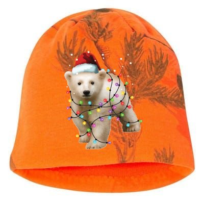 Santa Polar Bear Christmas Bear Lover Cool Gift Kati - Camo Knit Beanie