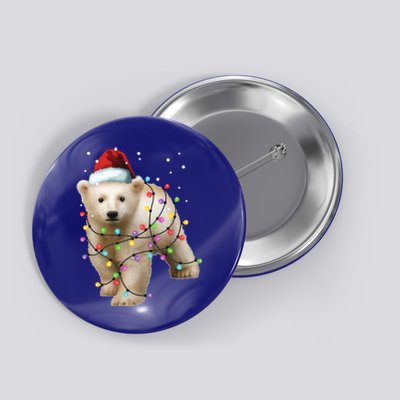 Santa Polar Bear Christmas Bear Lover Cool Gift Button