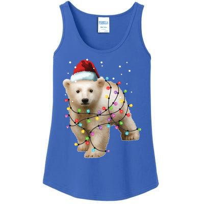 Santa Polar Bear Christmas Bear Lover Cool Gift Ladies Essential Tank