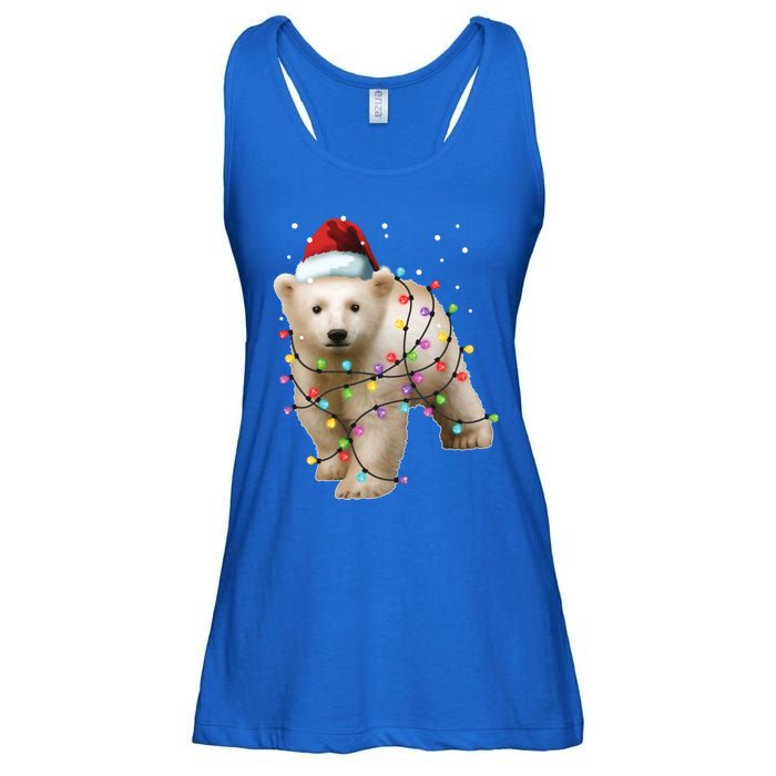 Santa Polar Bear Christmas Bear Lover Cool Gift Ladies Essential Flowy Tank