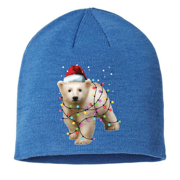 Santa Polar Bear Christmas Bear Lover Cool Gift Sustainable Beanie