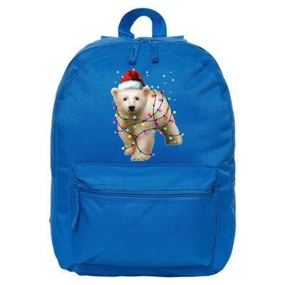 Santa Polar Bear Christmas Bear Lover Cool Gift 16 in Basic Backpack