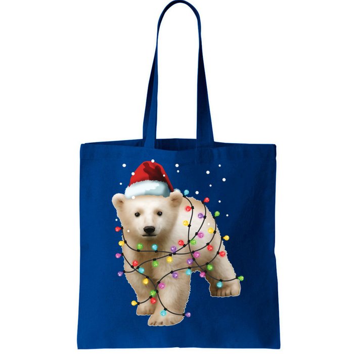 Santa Polar Bear Christmas Bear Lover Cool Gift Tote Bag