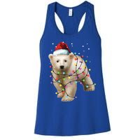 Santa Polar Bear Christmas Bear Lover Cool Gift Women's Racerback Tank